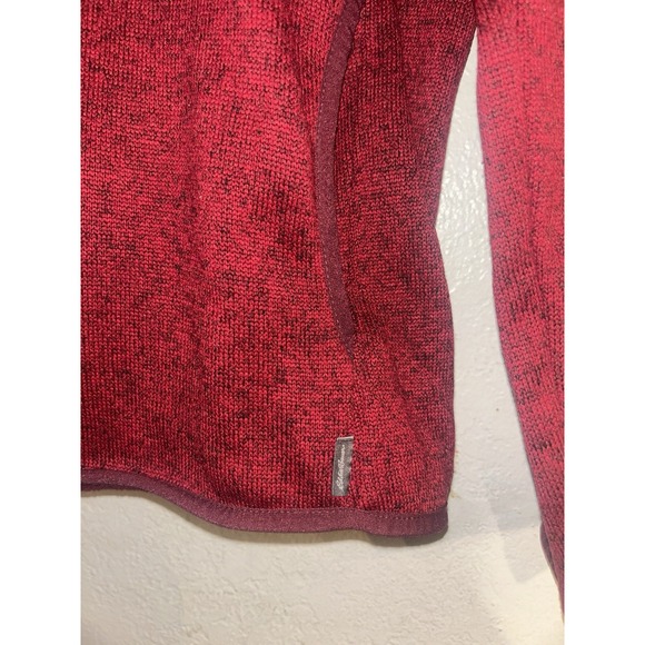 Eddie Bauer Burgundy Red Fleece Henley Long Sleeve Sweatshirt Women's Medium(926 - Picture 3 of 6